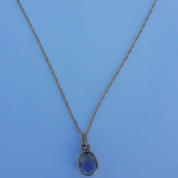 La Bolivianita (or Ametrine) With Italian 18K Yellow Gold Chain Necklace. - Picture 1 of 7